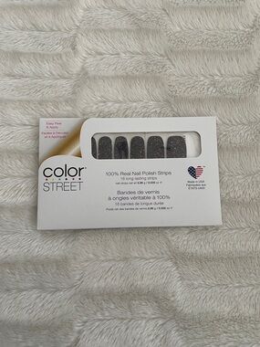 Color Street Black Glitter Nail Strips with Multicolor Sparkle